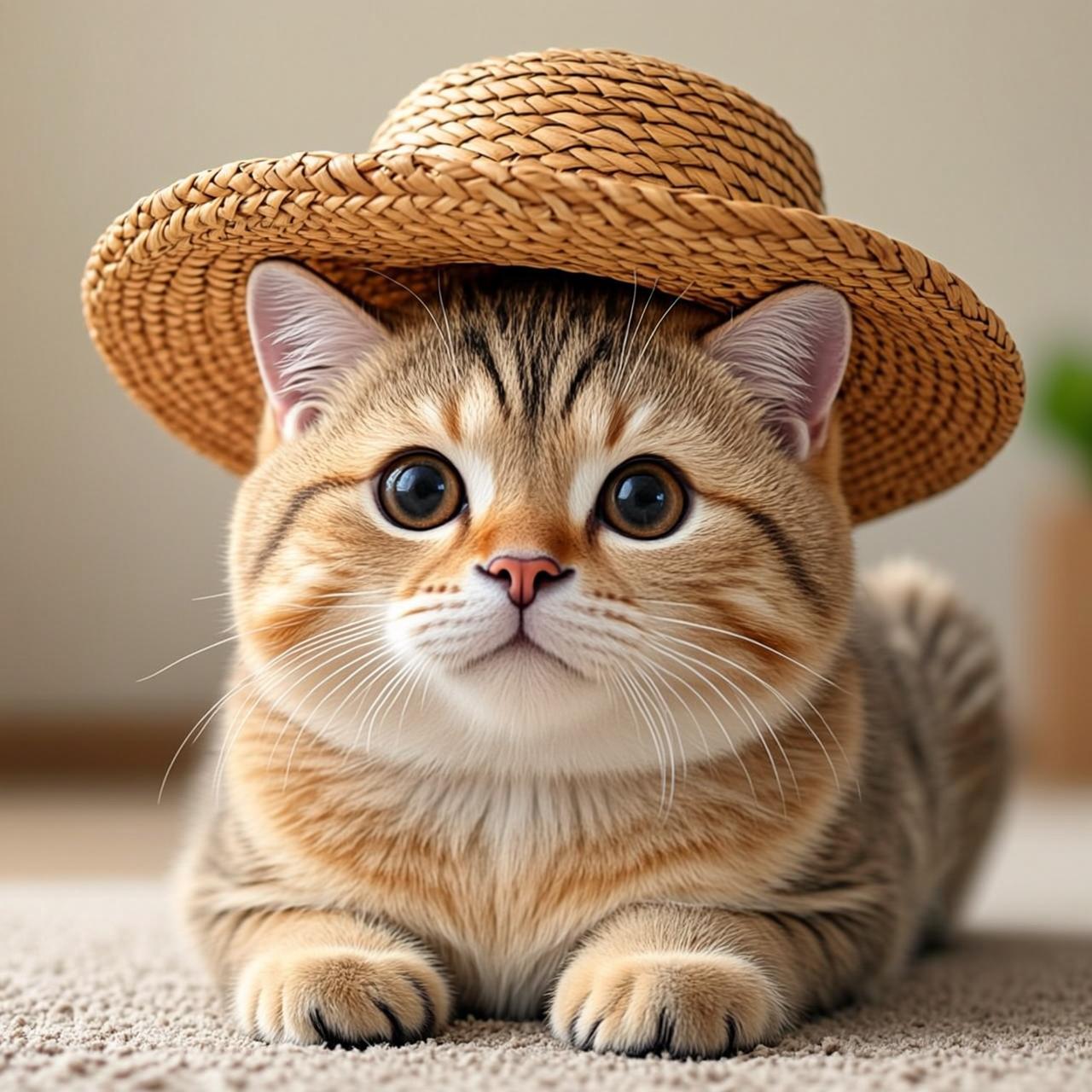 a cute cat wearing a hat...